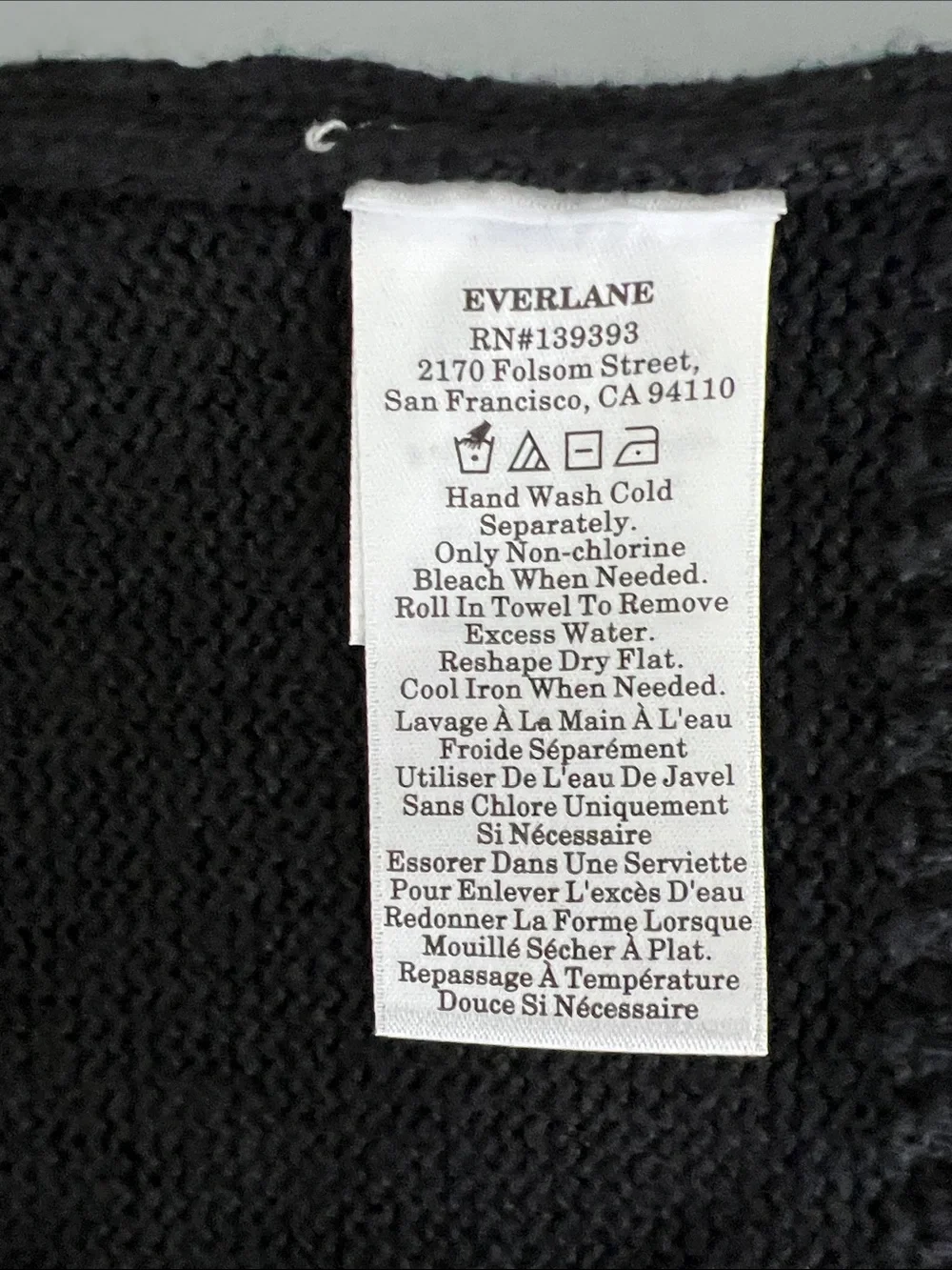 New Everlane The Organic Cotton Crew Sweater in Black Size XS